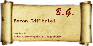 Baron Gábriel névjegykártya